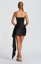 Valetti Giaro | Mona Draped Cowl Satin Mini Dress