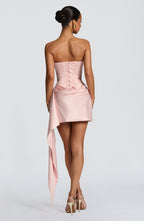 Valetti Giaro | Mona Draped Cowl Satin Mini Dress