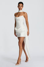 Valetti Giaro | Mona Draped Cowl Satin Mini Dress