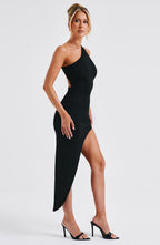 Valetti Giaro | Elara One-Shoulder Crepe Maxi Dress