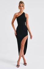 Valetti Giaro | Elara One-Shoulder Crepe Maxi Dress