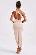 Valetti Giaro | Elara One-Shoulder Crepe Maxi Dress