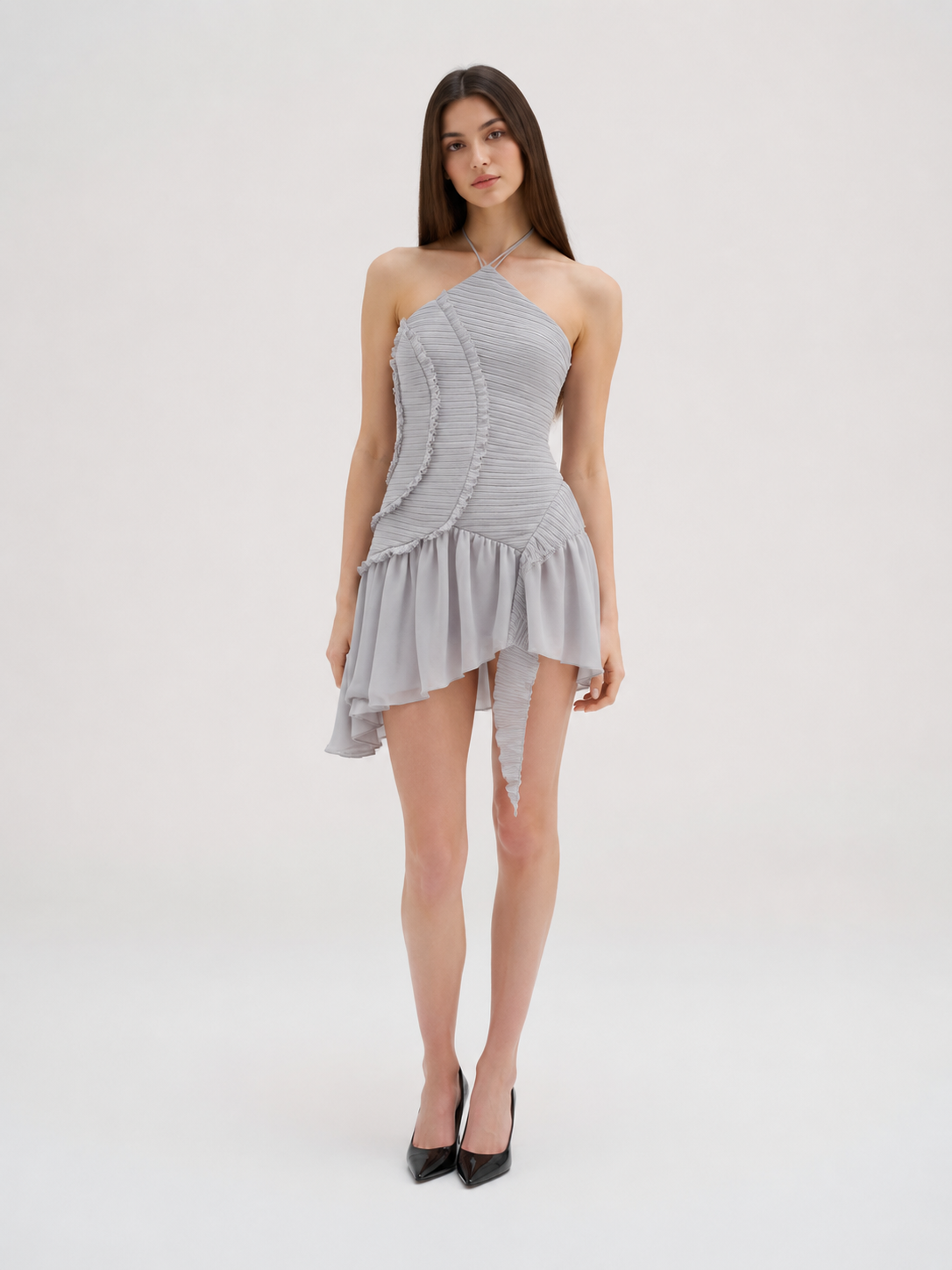 Valetti Giaro | Serelina Draped Halter Mini Dress
