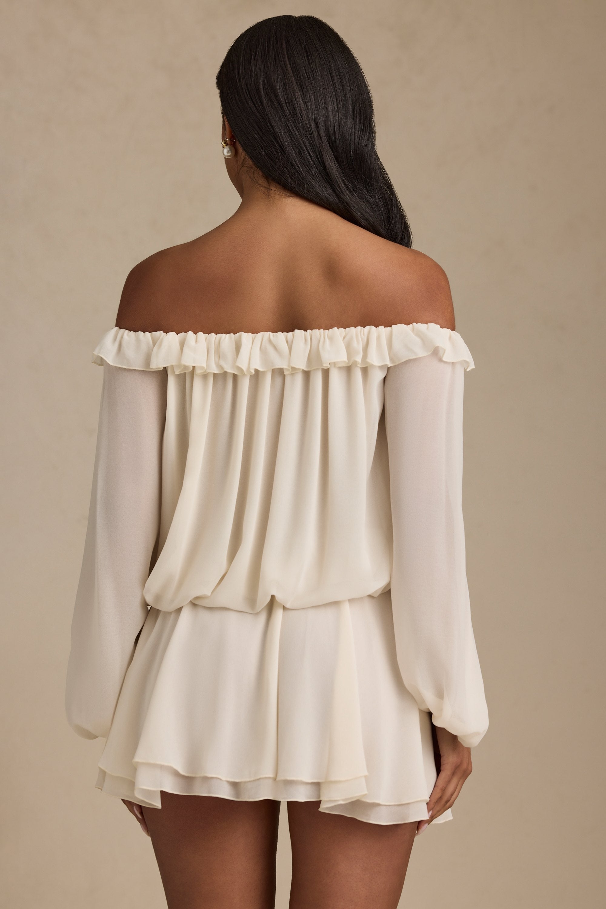 Valetti Giaro | Solena Off-Shoulder Chiffon Mini Dress