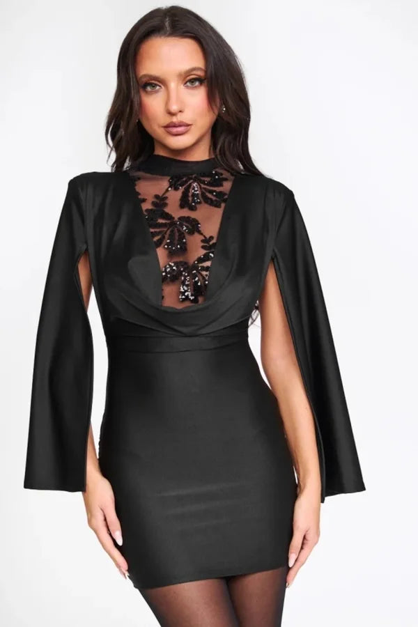 Valetti Giaro | Romy Embellished Mesh Mini Dress