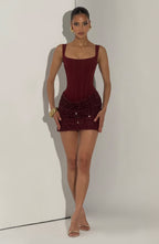 Valetti Giaro | Lindy Draped Tulle Bodycon Mini Dress